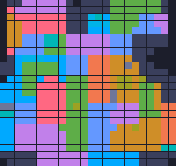Color Block Jam level 1134: screenshot of the board