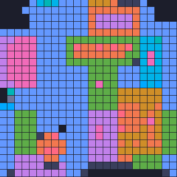 Color Block Jam level 1848: screenshot of the board
