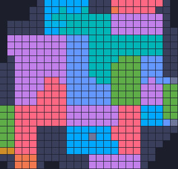 Color Block Jam level 1136: screenshot of the board