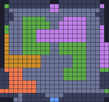 Color Block Jam level 1644: screenshot of the board