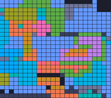 Color Block Jam level 1794: screenshot of the board