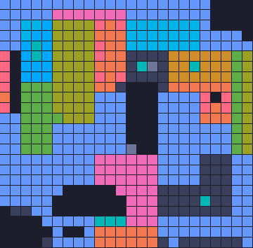 Color Block Jam level 1796: screenshot of the board