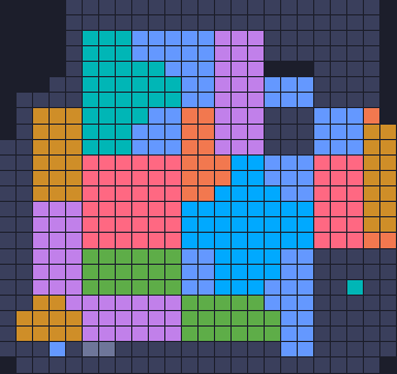 Color Block Jam level 739: screenshot of the board
