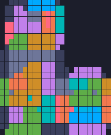 Color Block Jam level 1730: screenshot of the board