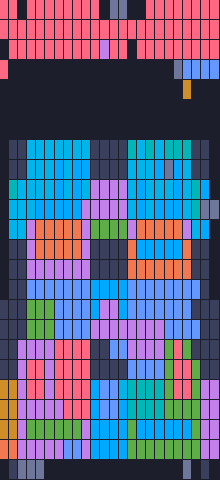 Color Block Jam level 196: screenshot of the board