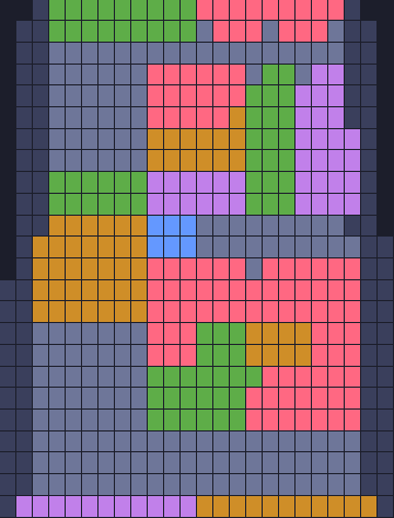 Color Block Jam level 38: screenshot of the board