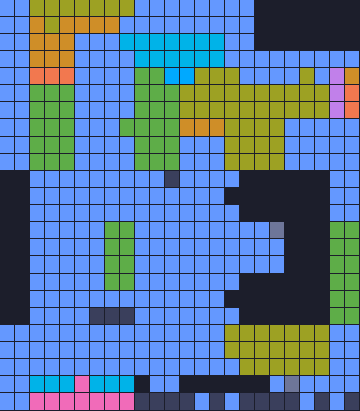Color Block Jam level 1843: screenshot of the board