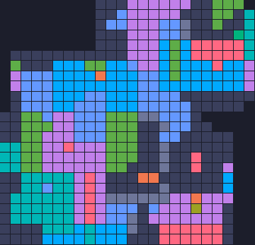 Color Block Jam level 1254: screenshot of the board