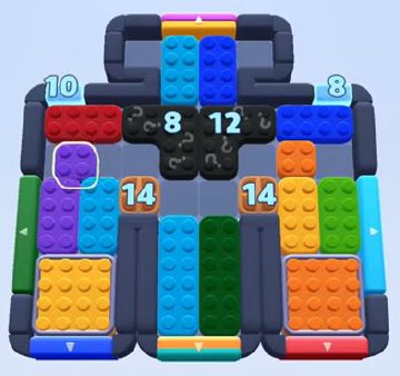 Color Block Jam level 1095 / 1987: screenshot of the board