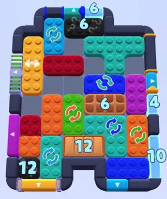 Color Block Jam level: screenshot of the board