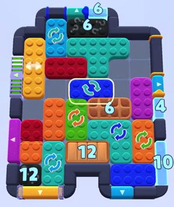 Color Block Jam level 1250 / 1253: screenshot of the board