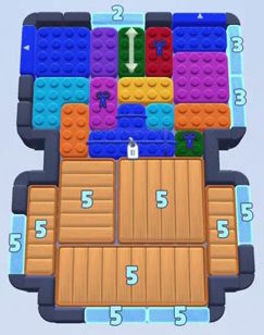 Color Block Jam level 82: screenshot of the board