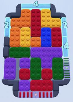 Color Block Jam level 158: screenshot of the board