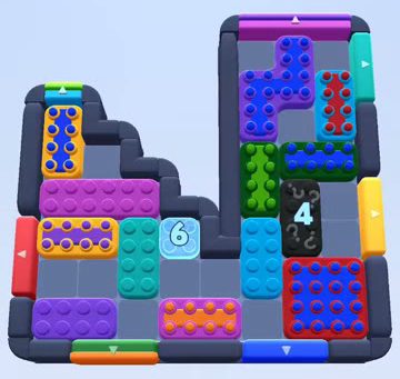 Color Block Jam level 1098 / 1980: screenshot of the board