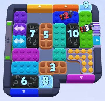 Color Block Jam level 1212 / 1210 / 1213 / 2142: screenshot of the board