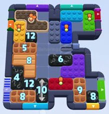 Color Block Jam level: screenshot of the board
