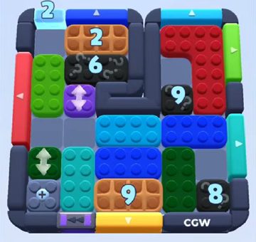 Color Block Jam level 936: screenshot of the board