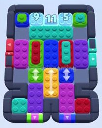 Color Block Jam level 586 / 1508: screenshot of the board