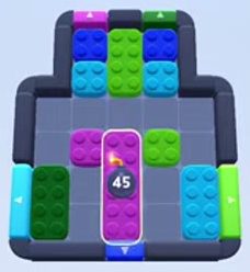Color Block Jam level 70: screenshot of the board