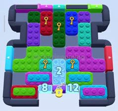 Color Block Jam level 734 / 735: screenshot of the board
