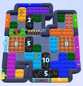 Color Block Jam level 1407 / 1411 / 2316: screenshot of the board