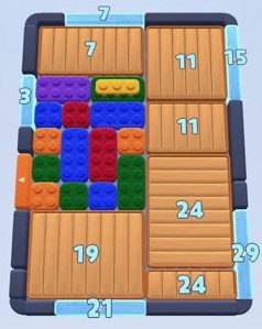 Color Block Jam level 76: screenshot of the board