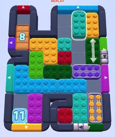 Color Block Jam level: screenshot of the board