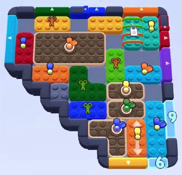Color Block Jam level 1216 / 1214 / 2133: screenshot of the board
