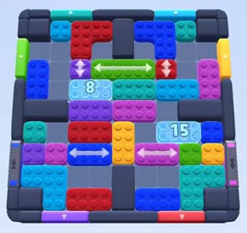Color Block Jam level 230 / 618 / 1068: screenshot of the board