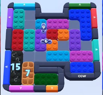 Color Block Jam level 946 / 947 / 1882: screenshot of the board