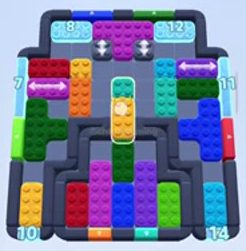 Color Block Jam level 722 / 721: screenshot of the board