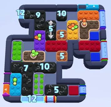 Color Block Jam level 1500 / 1502 / 1504 / 2414: screenshot of the board
