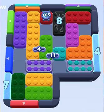 Color Block Jam level 1022: screenshot of the board