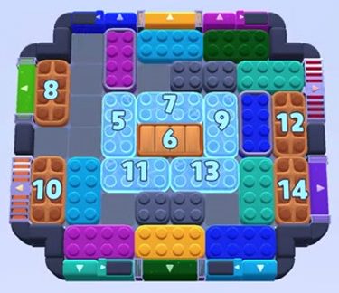 Color Block Jam level: screenshot of the board