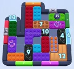 Color Block Jam level 1366 / 1382 / 2274: screenshot of the board