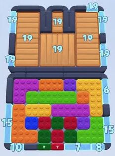 Color Block Jam level 131: screenshot of the board