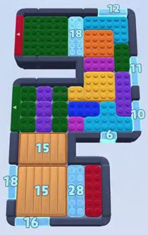 Color Block Jam level: screenshot of the board