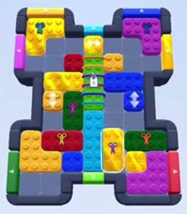 Color Block Jam level 98 / 486 / 936 / 1492: screenshot of the board