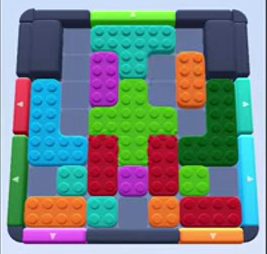 Color Block Jam level 54: screenshot of the board