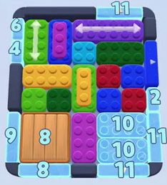Color Block Jam level: screenshot of the board