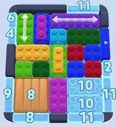 Color Block Jam level 62: screenshot of the board