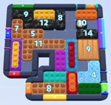 Color Block Jam level: screenshot of the board