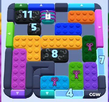 Color Block Jam level 969 / 1588 / 1845: screenshot of the board