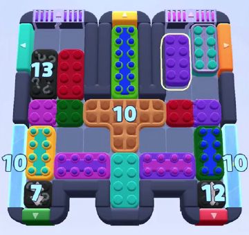 Color Block Jam level 1167: screenshot of the board