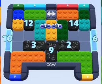 Color Block Jam level 886 / 1787: screenshot of the board