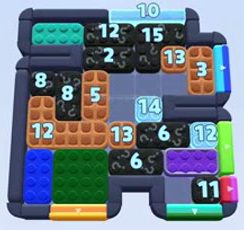 Color Block Jam level 1528 / 2438: screenshot of the board
