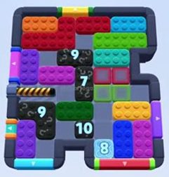 Color Block Jam level 1312 / 1321 / 2228: screenshot of the board
