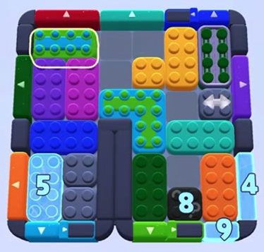 Color Block Jam level 1147 / 1148 / 1172 / 2075: screenshot of the board