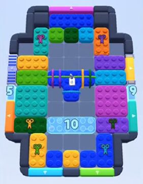 Color Block Jam level 287: screenshot of the board