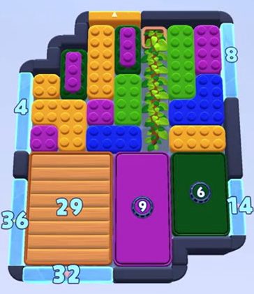Color Block Jam level 1604 / 1605 / 1663 / 2595: screenshot of the board